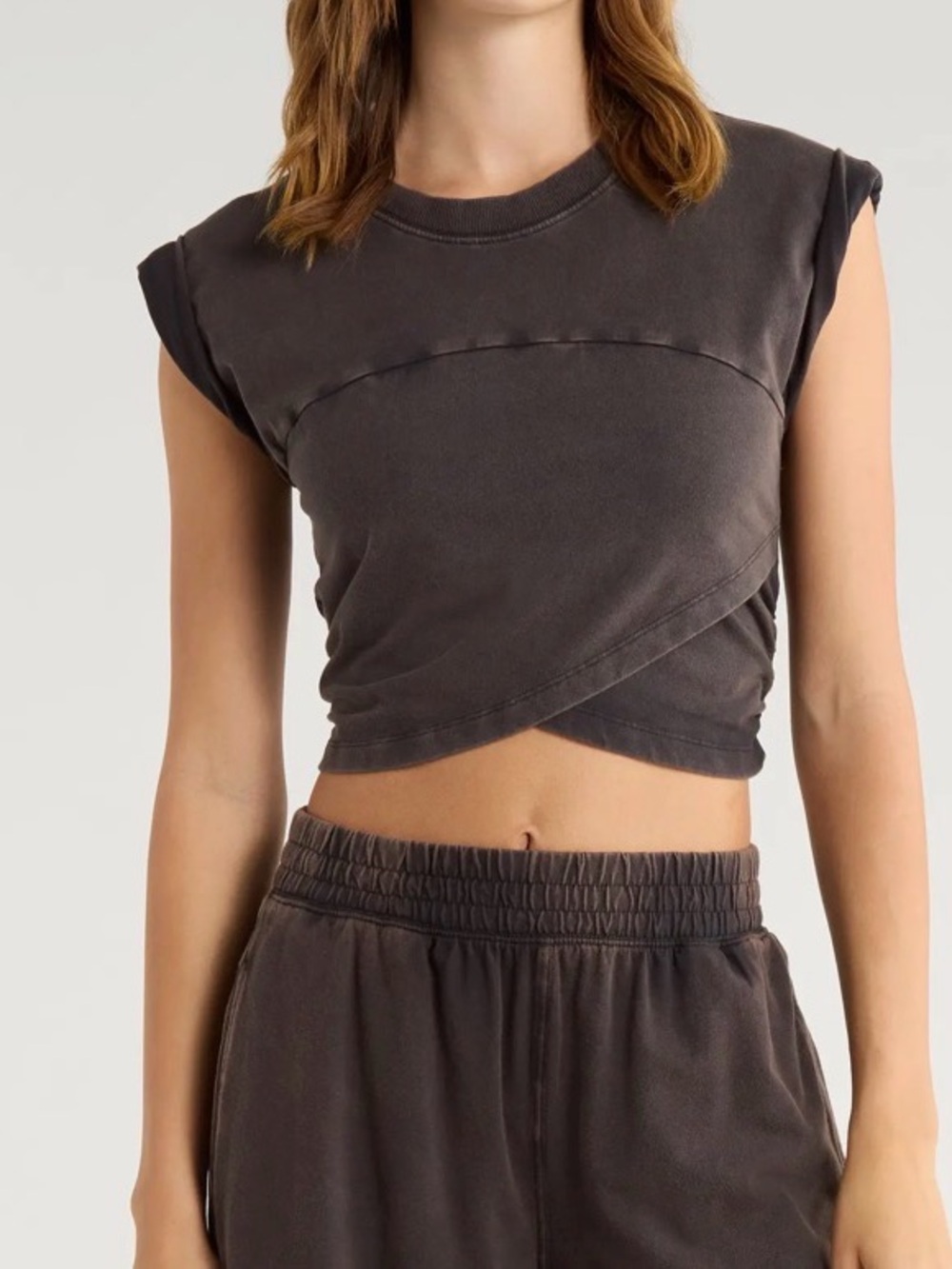 Free People FP Movement Womens Hot Shot Crossover Top Size L Lounge Athleisure